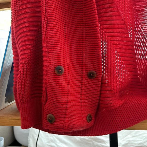 Bright Red Cardigan - Oversized and Cozy - Picture 2 of 3